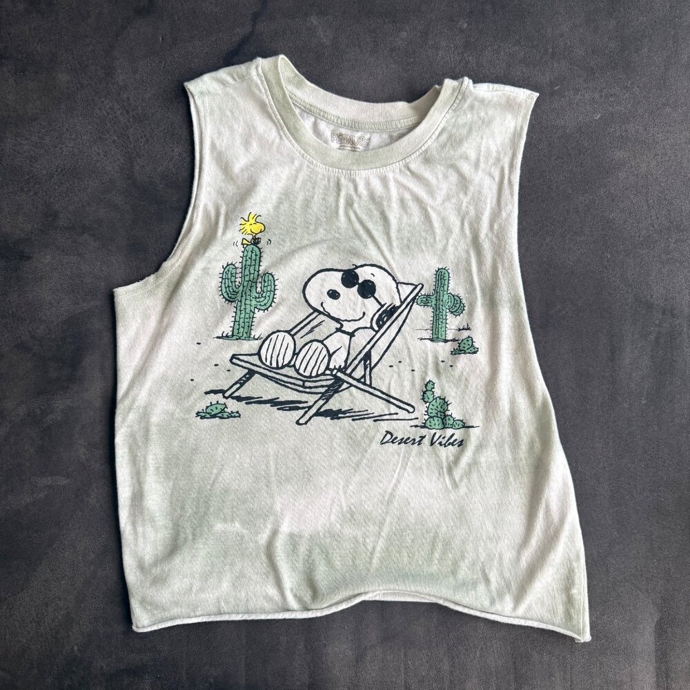 Snoopy Desert Vibes Sleeveless Shirt M By Peanuts Cotton Blend Relaxed Fit Light